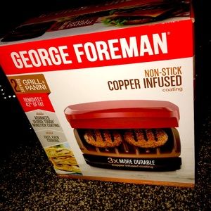 George Foreman serving 2 grill & panini red
